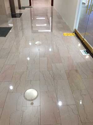 Niels Esperson limestone floor after polish