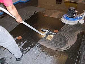 Granite tile floor restoration